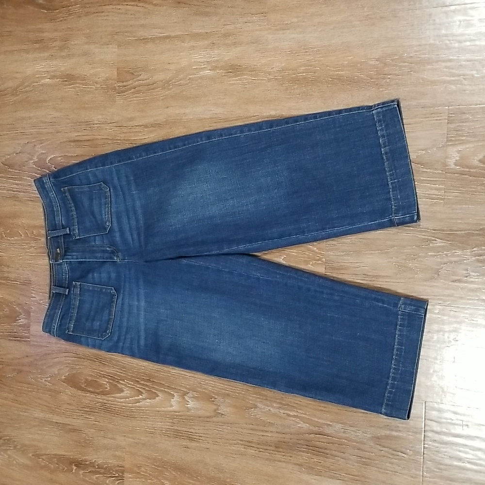 (6) Talbots Flawless High Waist Wide Crop Denim Comfy Casual Summer Vacation